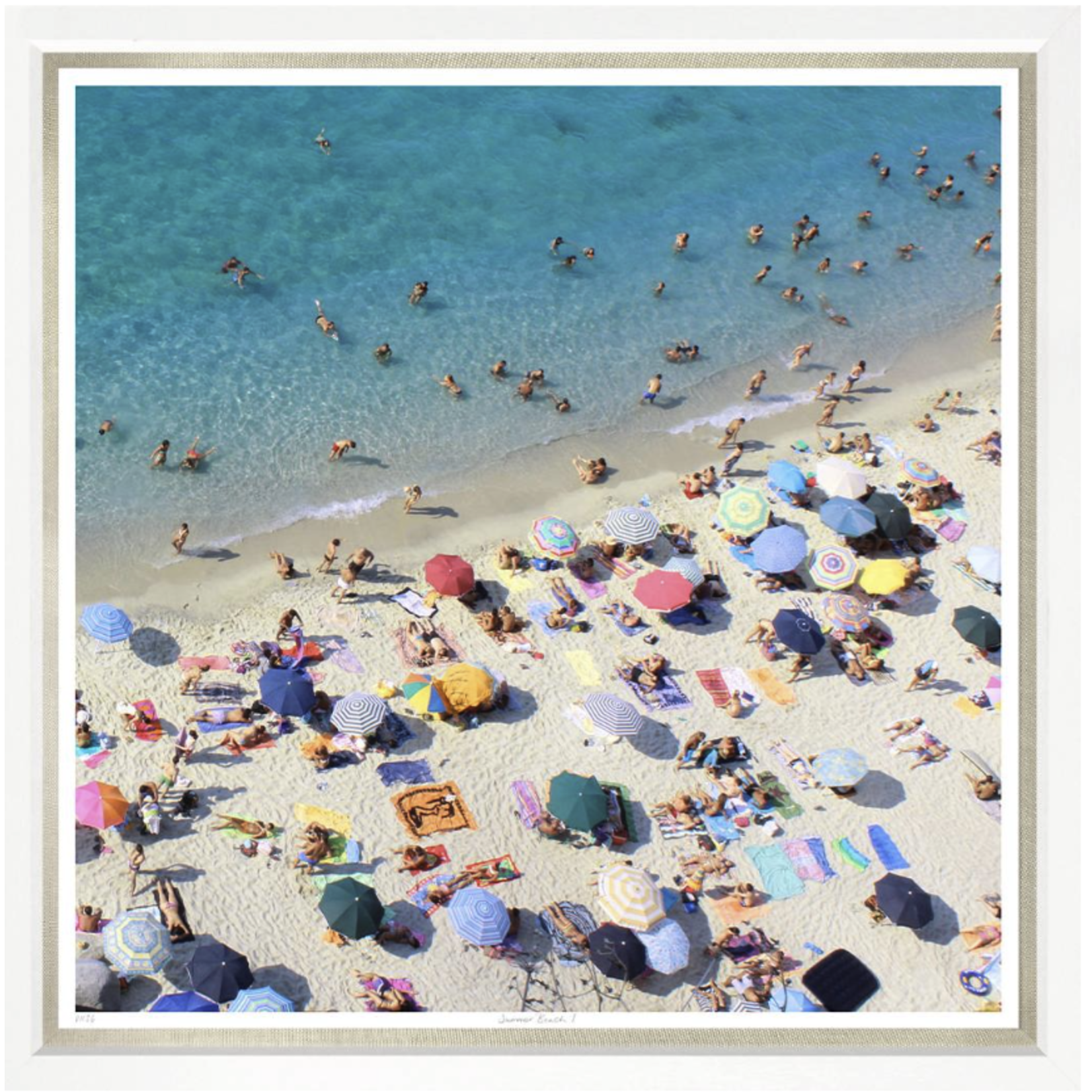 Outside The Box 50x43 Trowbridge Summer Beach 1 Art White Frame With Linen Slip