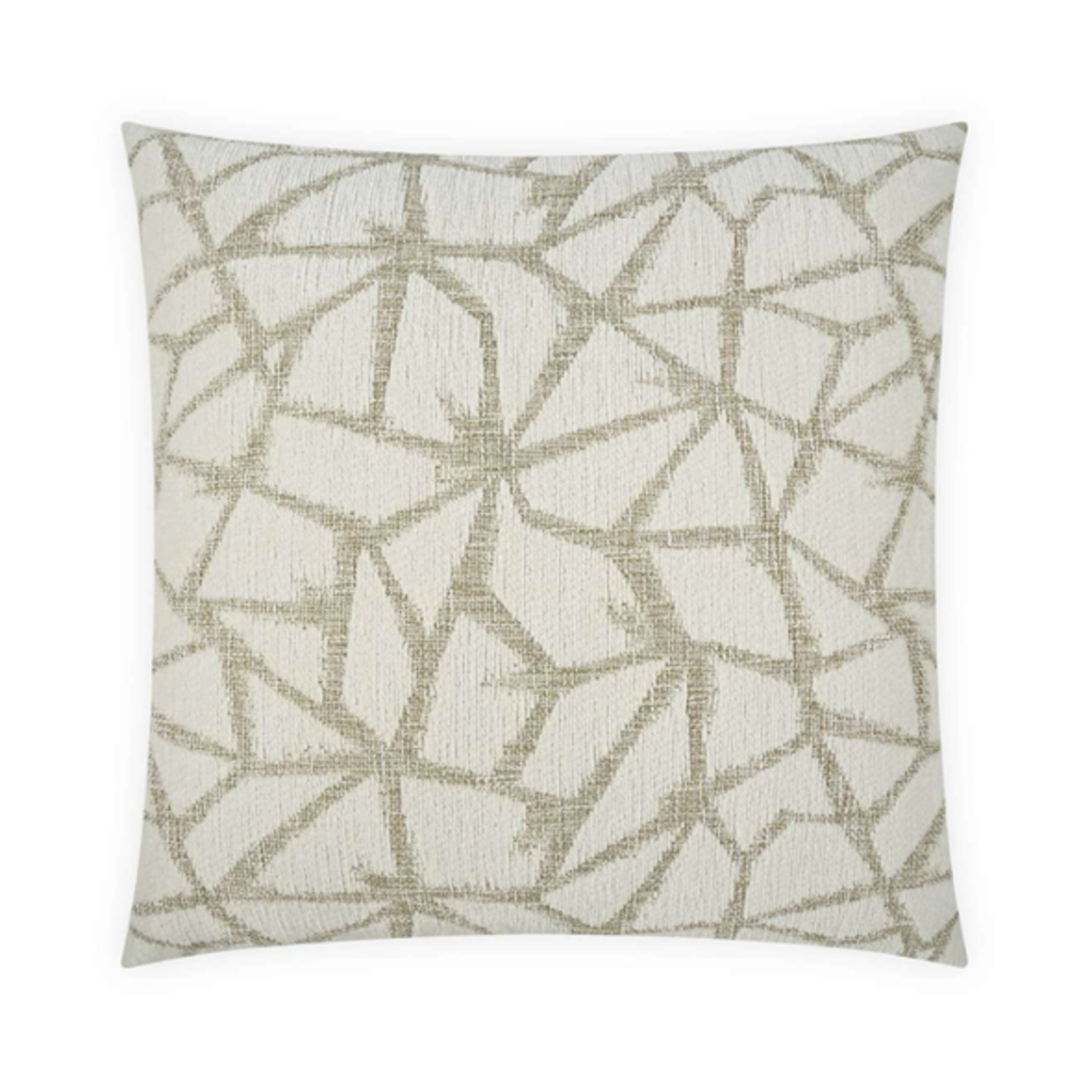 Outside The Box 24x24 Crackle Square Feather Down Pillow In Vanilla - DV KAP