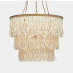 Outside The Box 25" Made Goods  Arricka Bleached Abaca Rope & Gold Metal Chandelier
