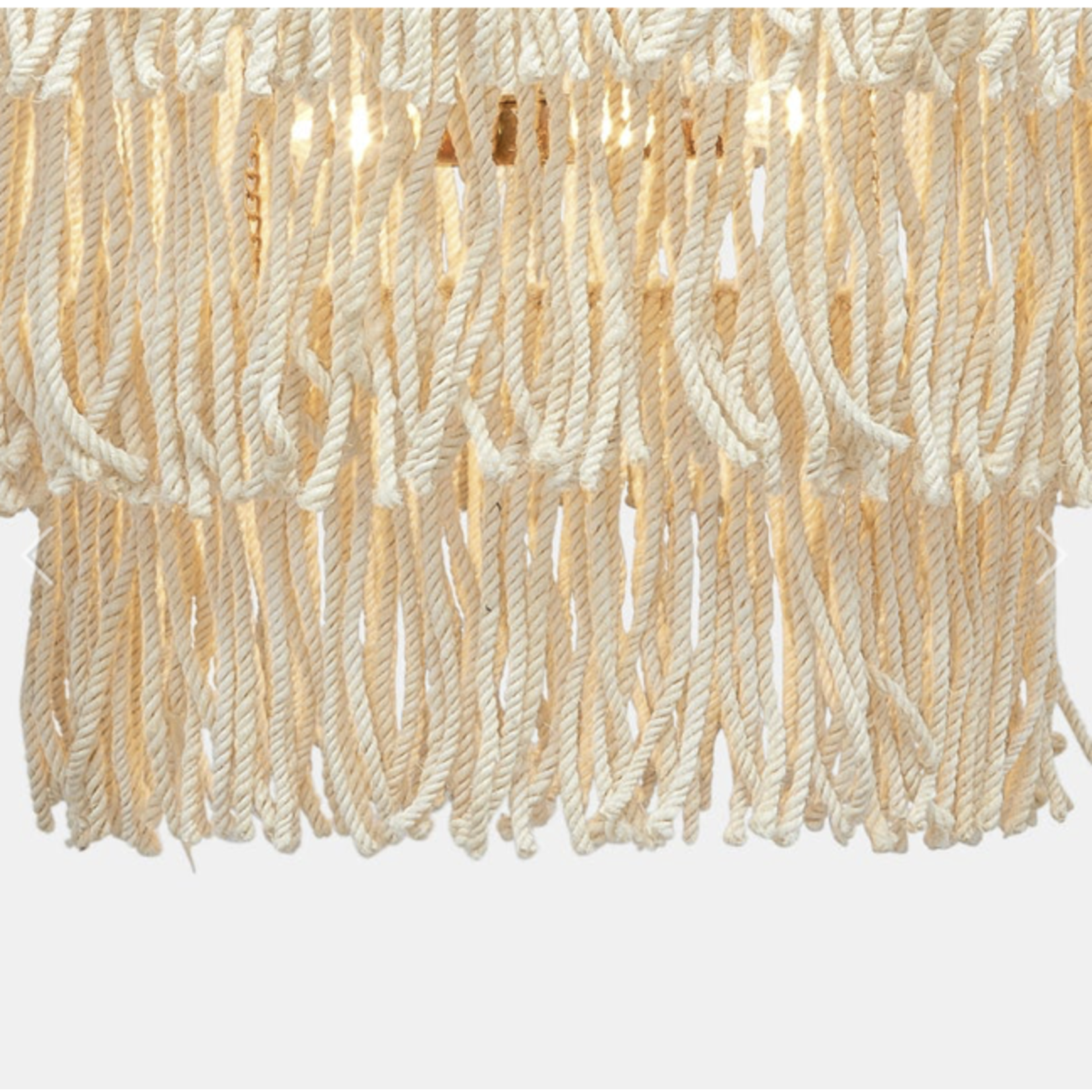 Outside The Box 25" Made Goods  Arricka Bleached Abaca Rope & Gold Metal Chandelier