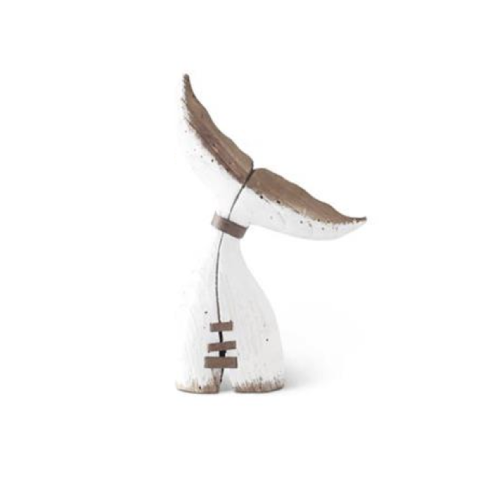 Outside The Box 17", 13" & 9" Set Of 3 Whitewashed Paulownia Wood Whale Tails