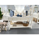 Outside The Box 60x16x32 Kagu White Wash Rattan 3 Drawer Console Table - RWWS