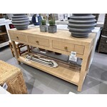 Outside The Box 60x16x32 Kagu Natural Raffia 3 Drawer Console Table - RFRW