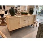 Outside The Box 68x20x37 Pierre Raffia & Mahogany 4 Drawer 2 Door Buffet In Straw Wash