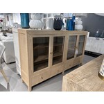 Outside The Box 84x16x48 Kagu Raffia 4 Door Low Cabinet In Fruitwood - RFRW