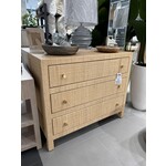 Outside The Box 42x18x35 Kagu Mahogany 3 Drawer Dresser Rattan Wrapped In Natural Rattan - RNAT (QS)