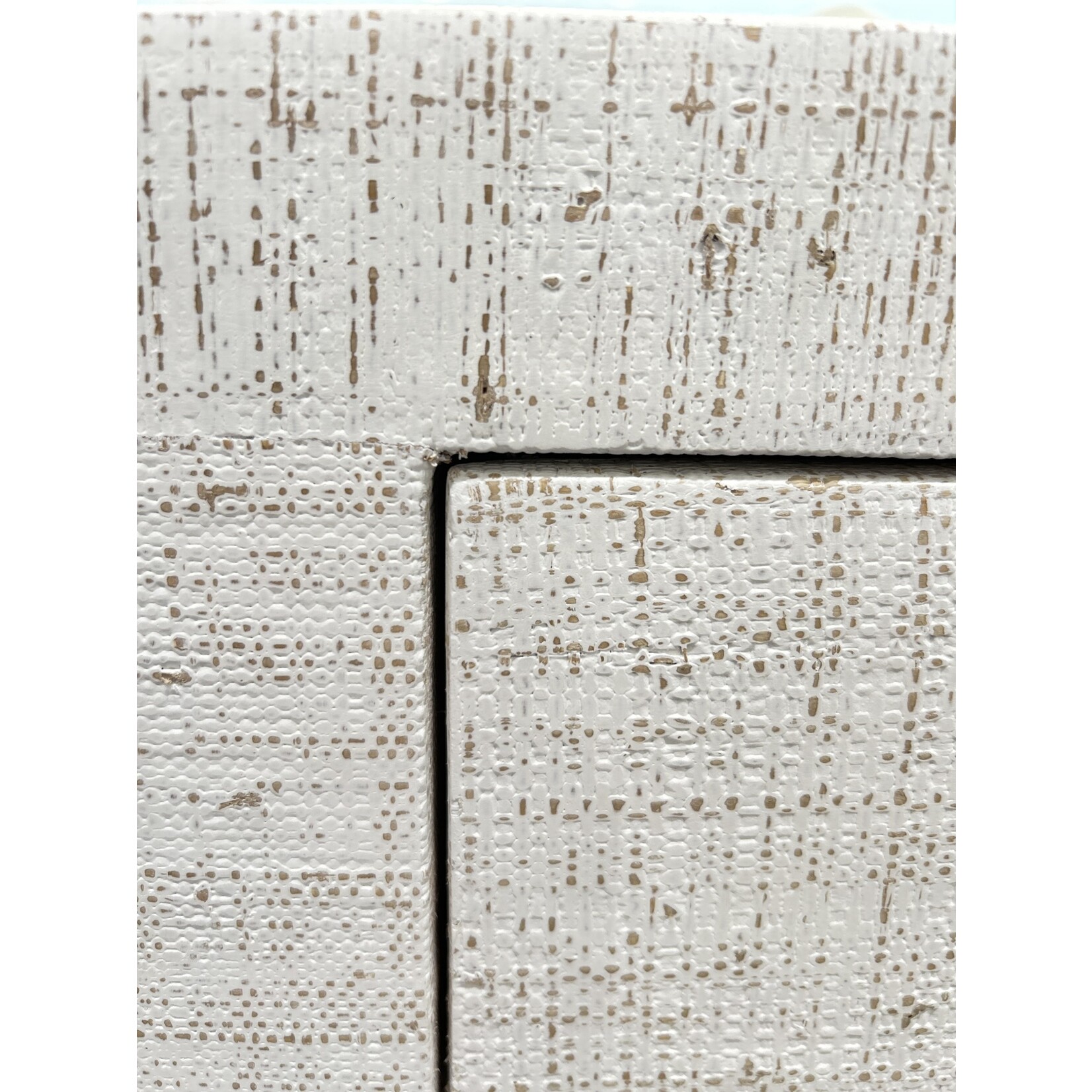 Outside The Box 60x16x32 Kagu White Wash Raffia 3 Drawer Console Table - RFWW