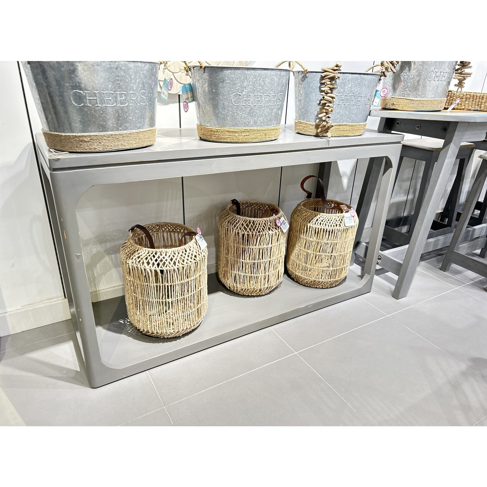 Outside The Box 60x20x34 Dulwich Solid Mahogany Console In Mission Gray