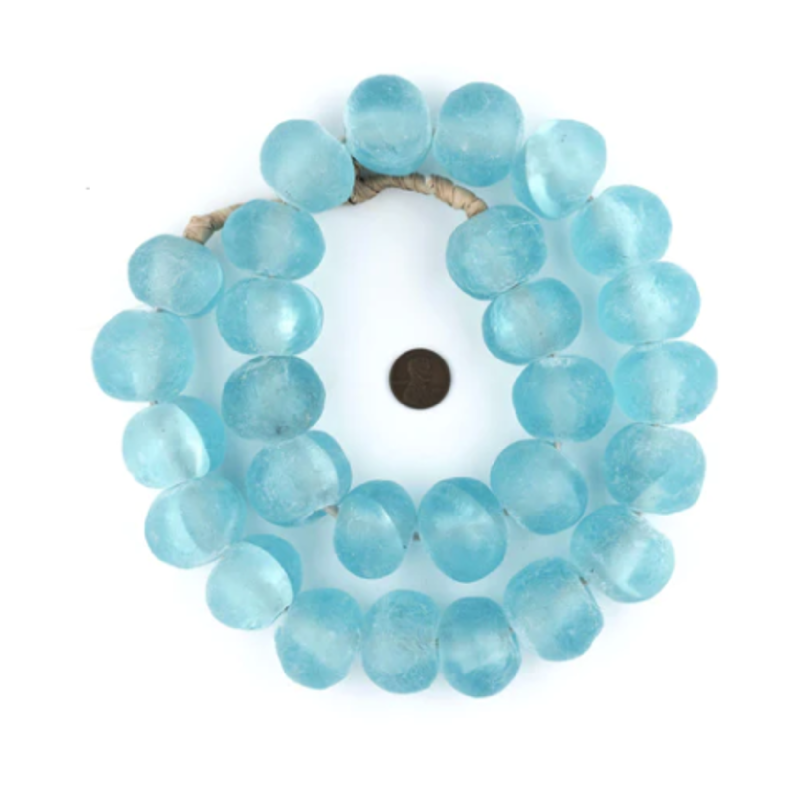 Outside The Box 31" Clear Marine Recycled 32mm Glass Beads