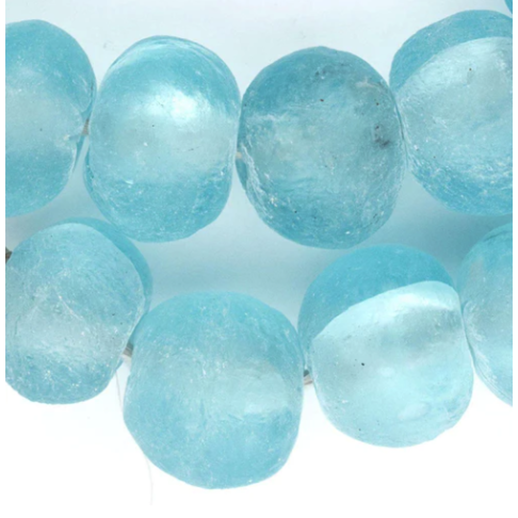 Outside The Box 31" Clear Marine Recycled 32mm Glass Beads