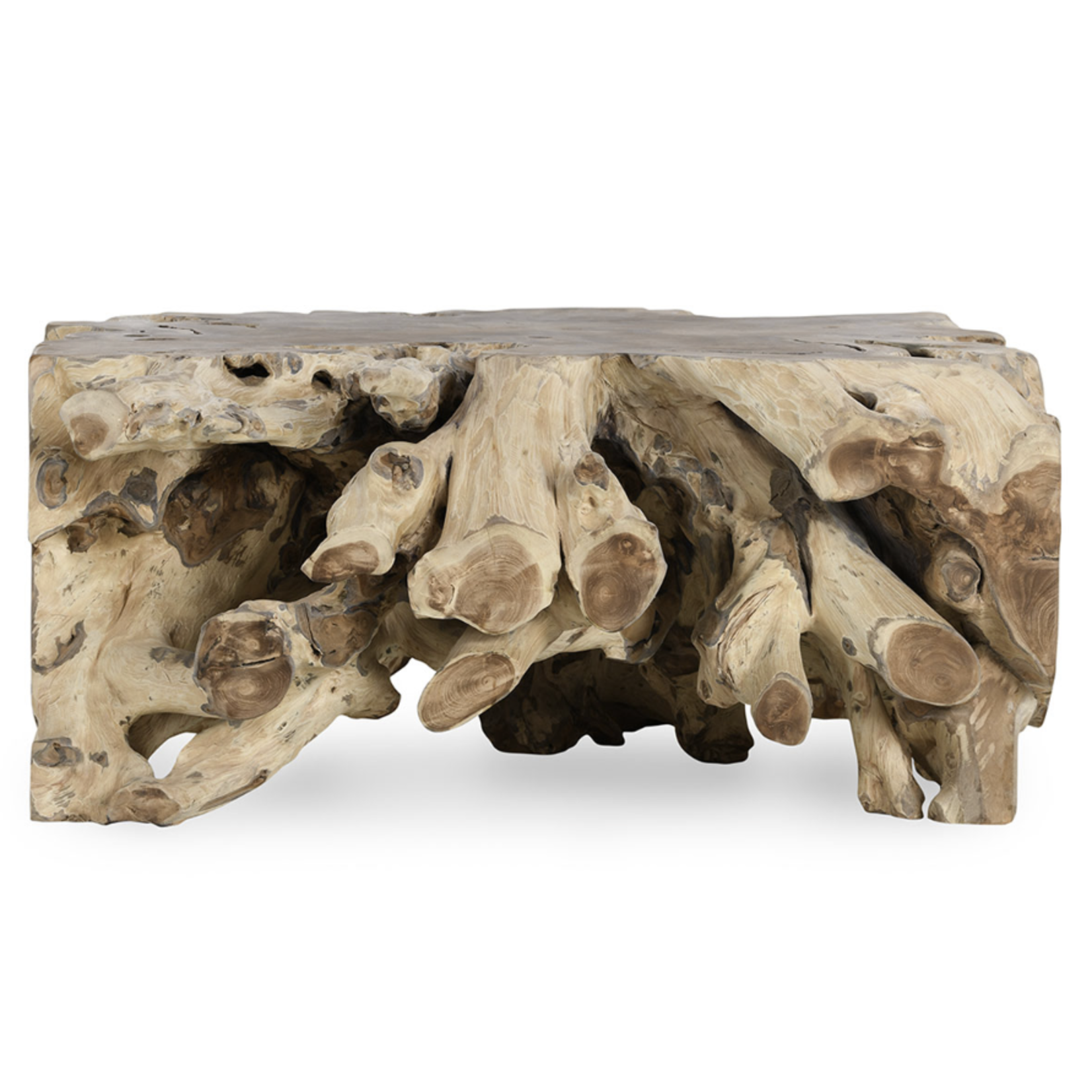 Outside The Box 40" Natural Cypress Root Square Coffee Table