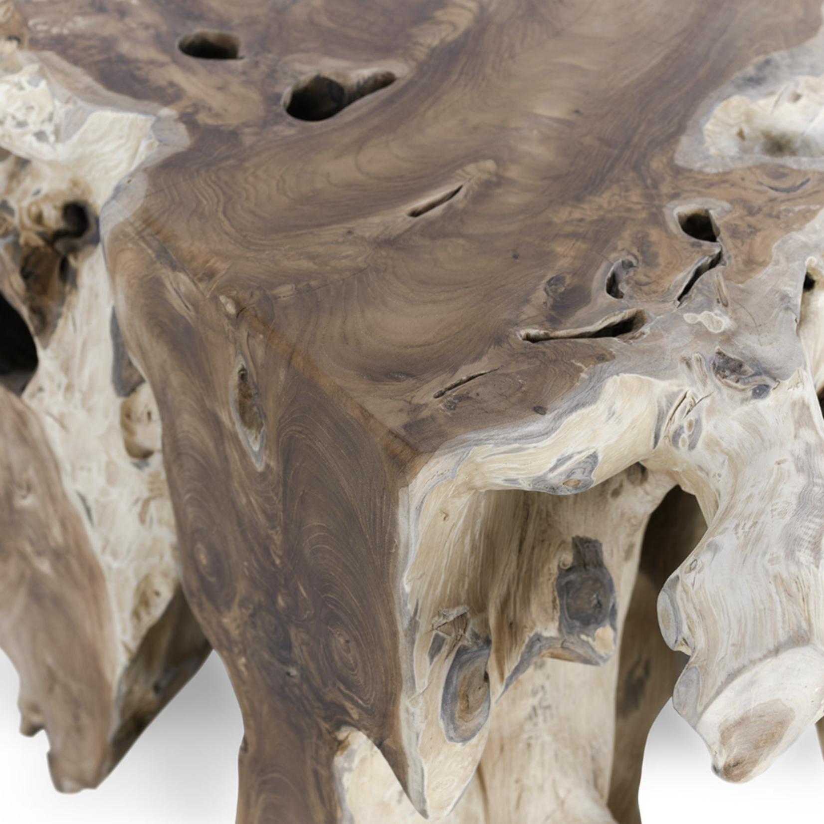 Outside The Box 40" Natural Cypress Root Square Coffee Table