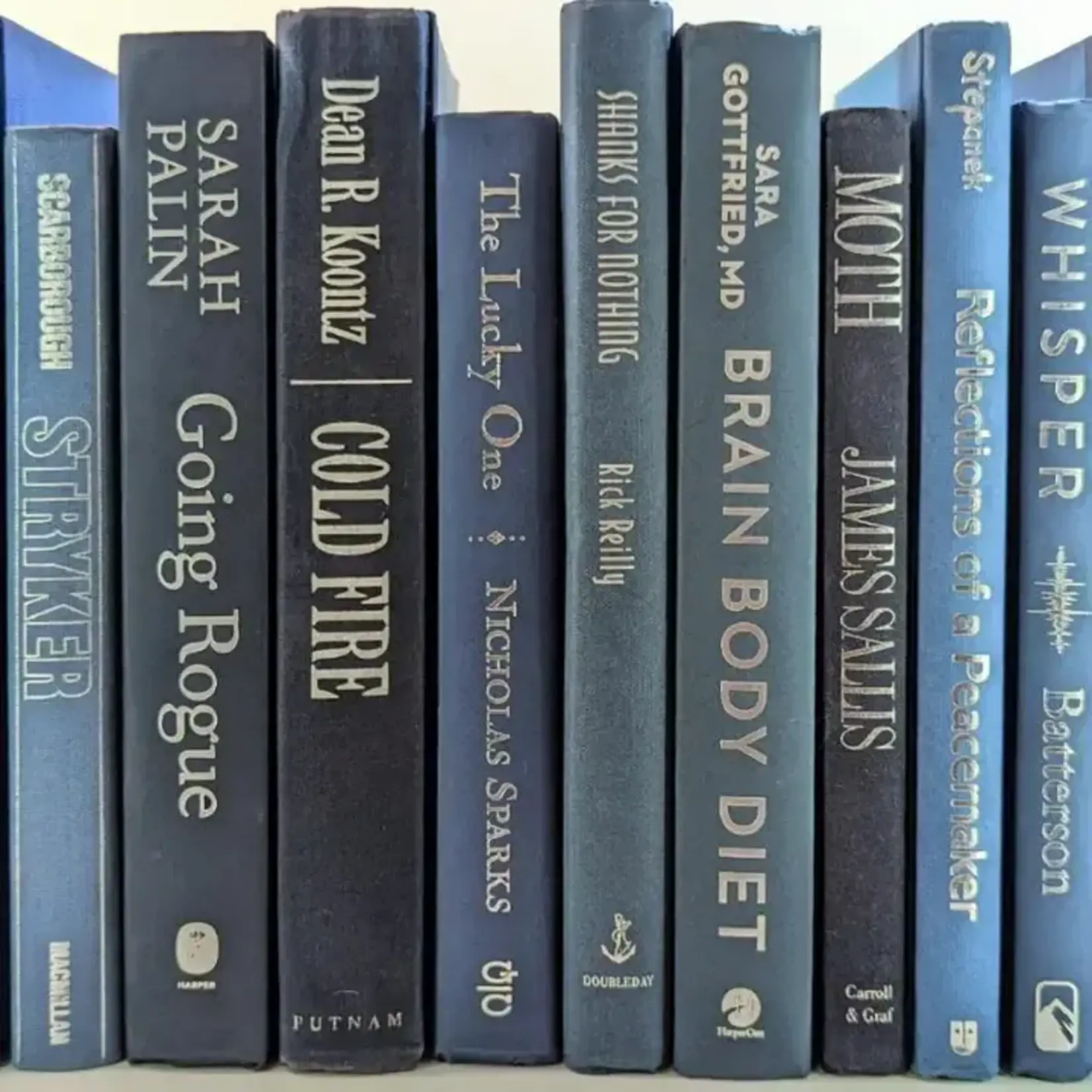 Outside The Box Blue Hardcover Book W/ Silver Titles Decor - SOLD INDIVIDUALLY