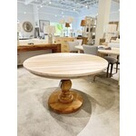 Outside The Box 48" Goucho Bleached Mahogany Round Trestle Dining Table W / Fruitwood Finish Base FRW