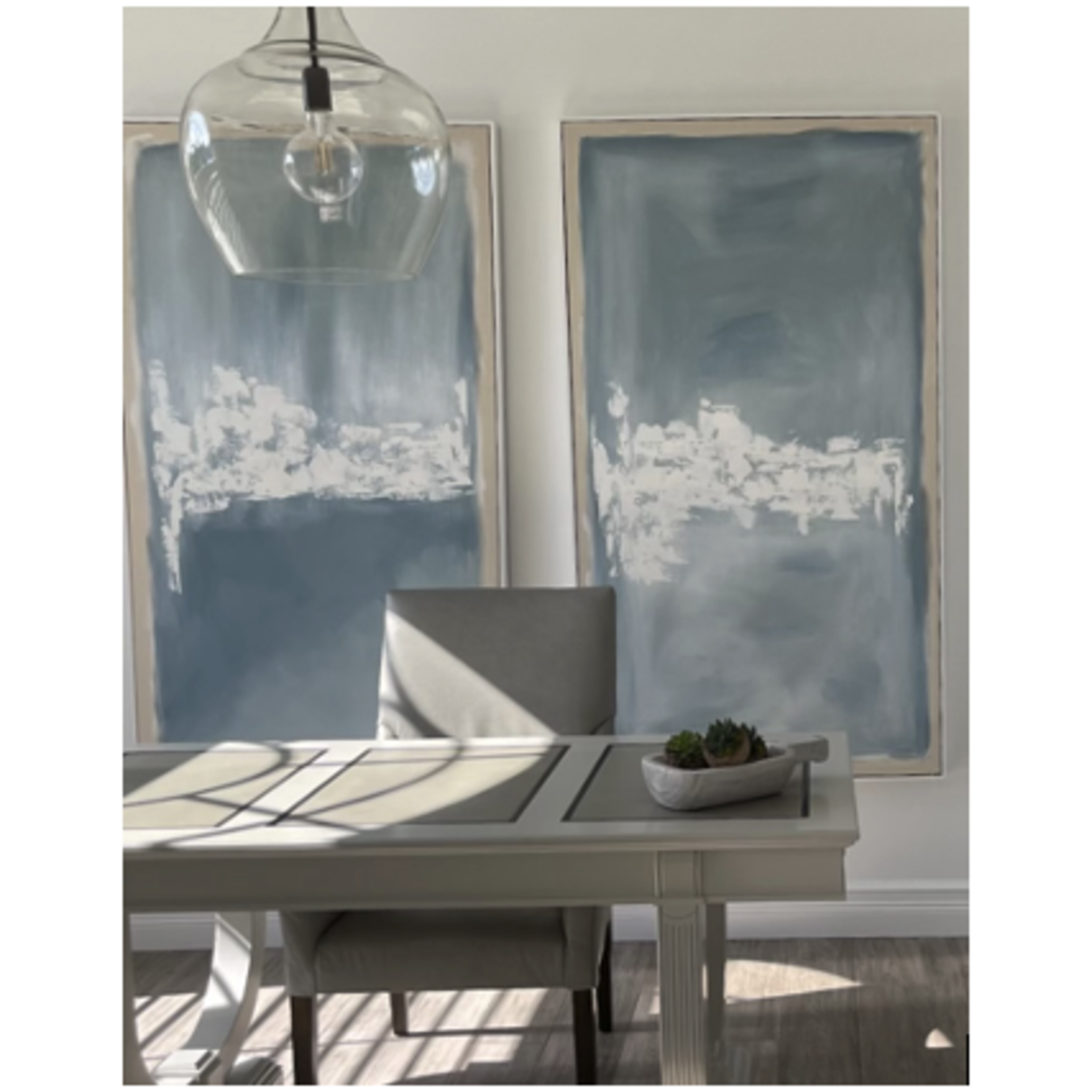 Outside The Box 73x41 Distant Reflection 2  White Frame Art