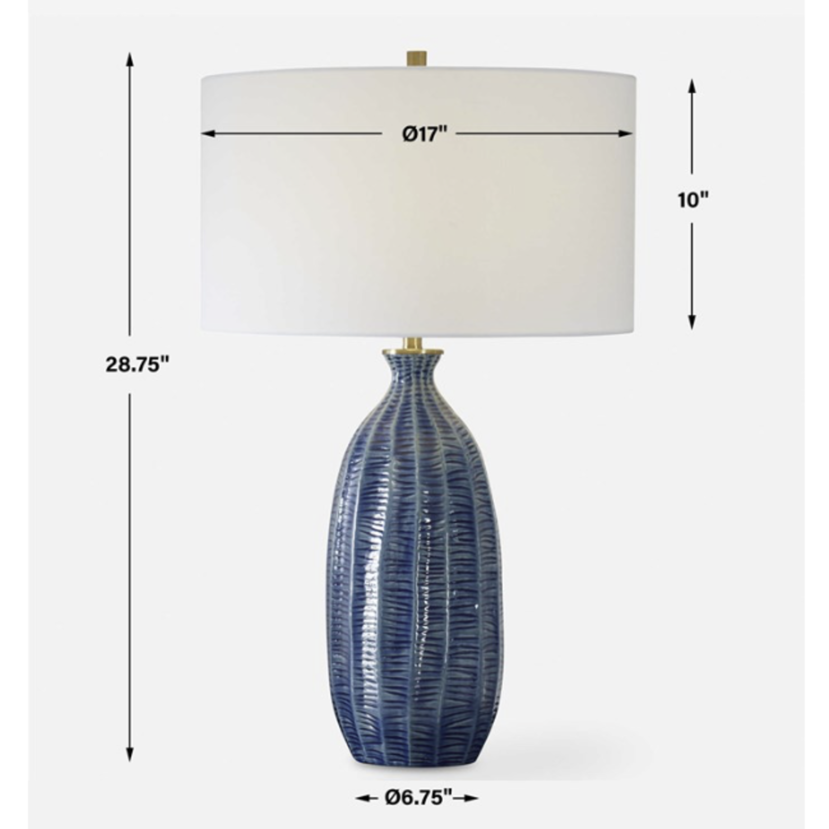 Outside The Box 29" Uttermost Bixby Coastal Blue Ceramic Table Lamp