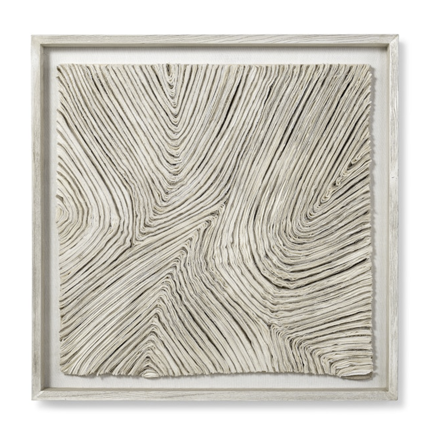 Outside The Box 41x41 Palecek Harlowe White Textured Fabric Framed Wall Decor
