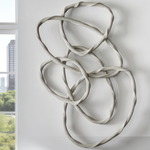 Outside The Box 84x52 Palecek Zola White Wash Rattan Hand Crafted Wall Decor