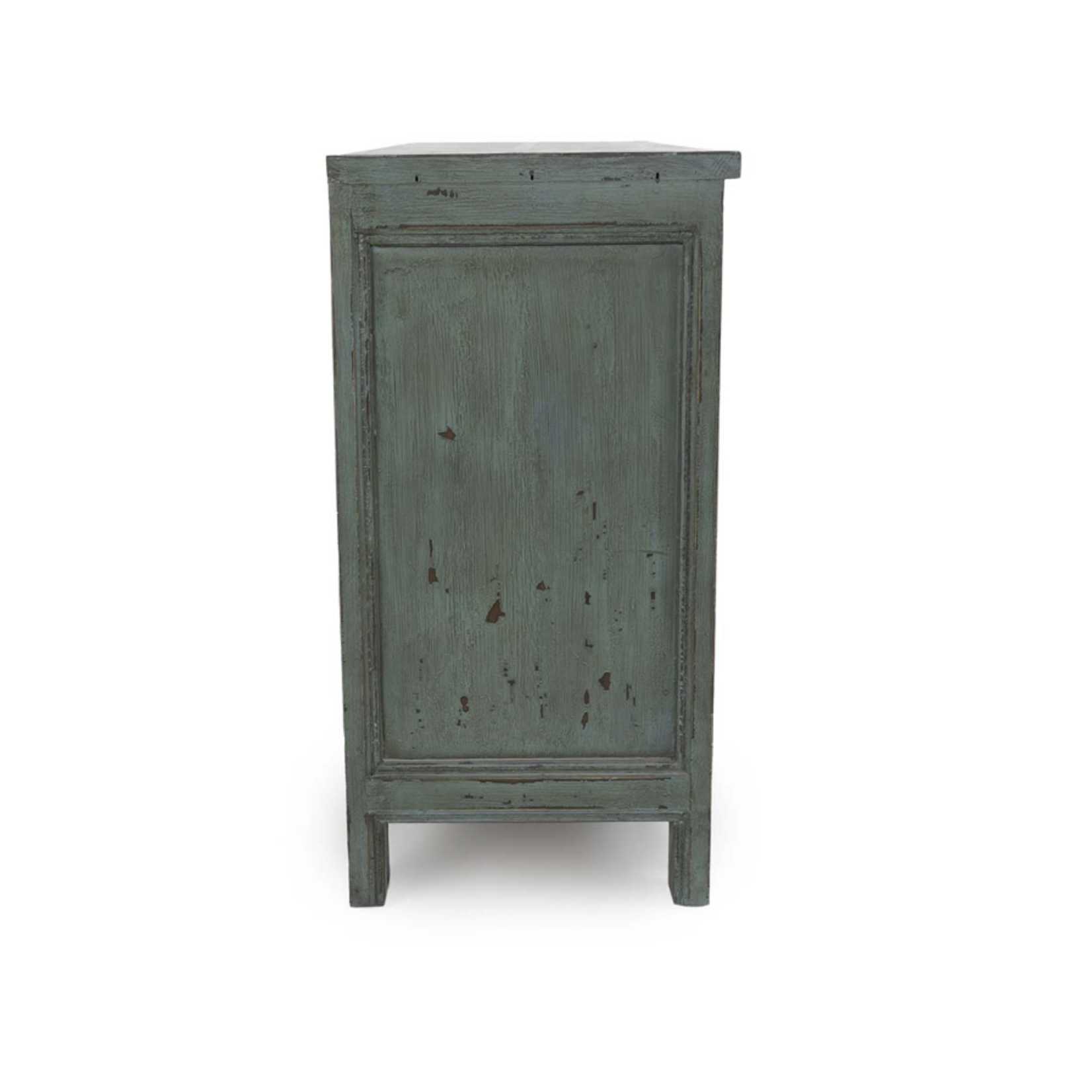 Outside The Box 63x18x36 Amherst Turquoise Reclaimed Pine 4 Door Sideboard