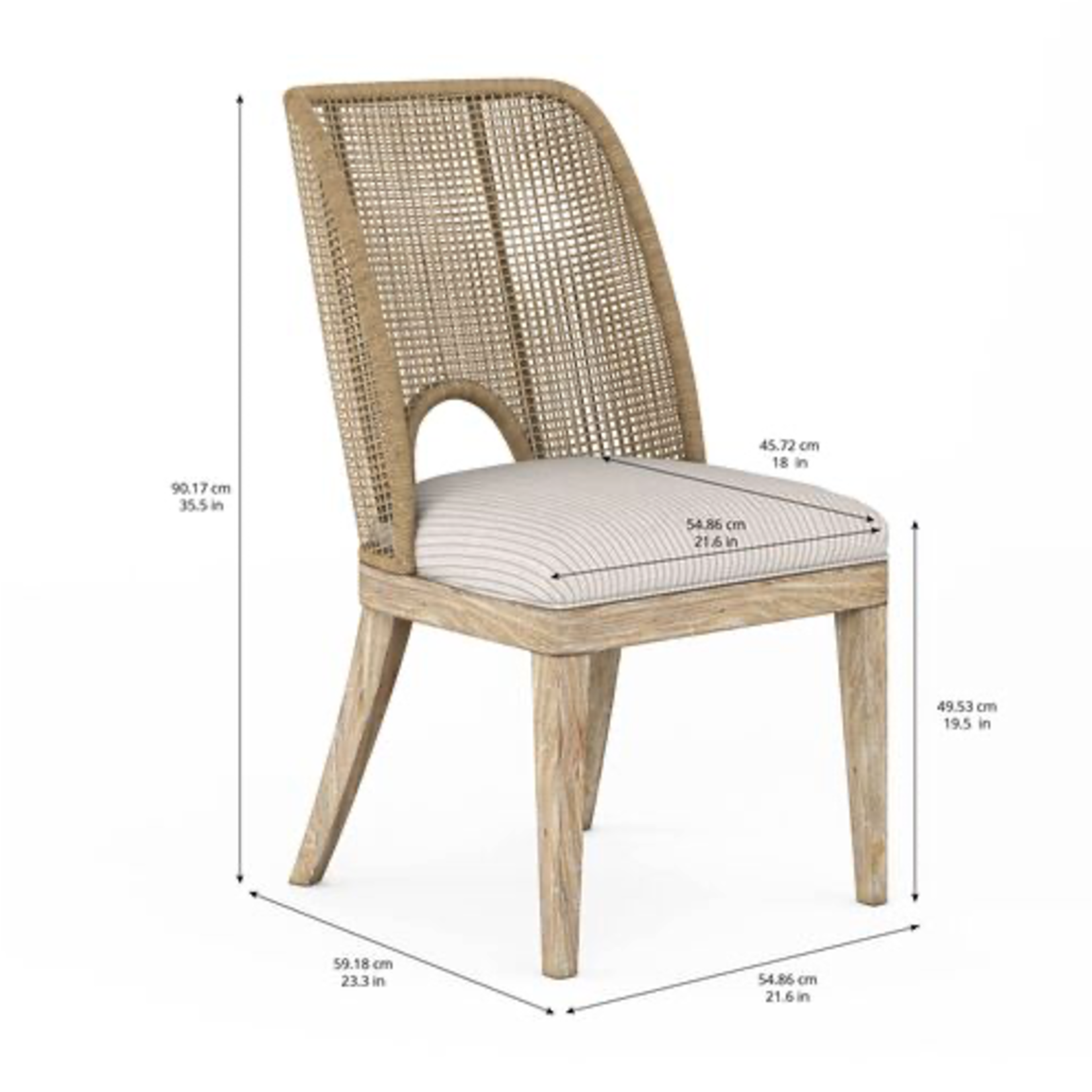 Outside The Box Frame Natural Woven Sling Armless Dining Chair
