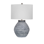 Outside The Box 26" Midlands Blue & White Textured Cement Table Lamp