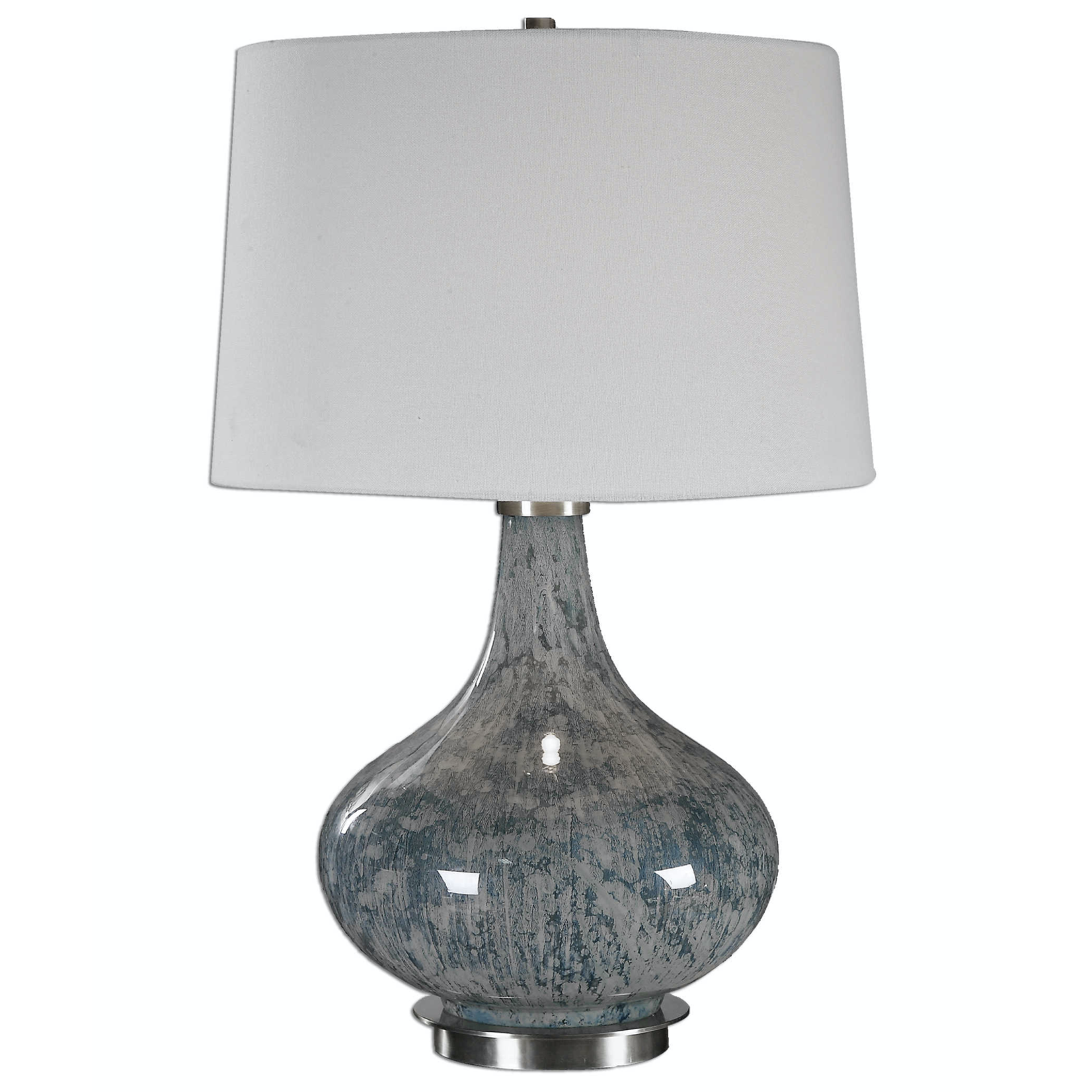 Outside The Box 25" Uttermost Celinda Blue Gray Speckled Glass Table Lamp