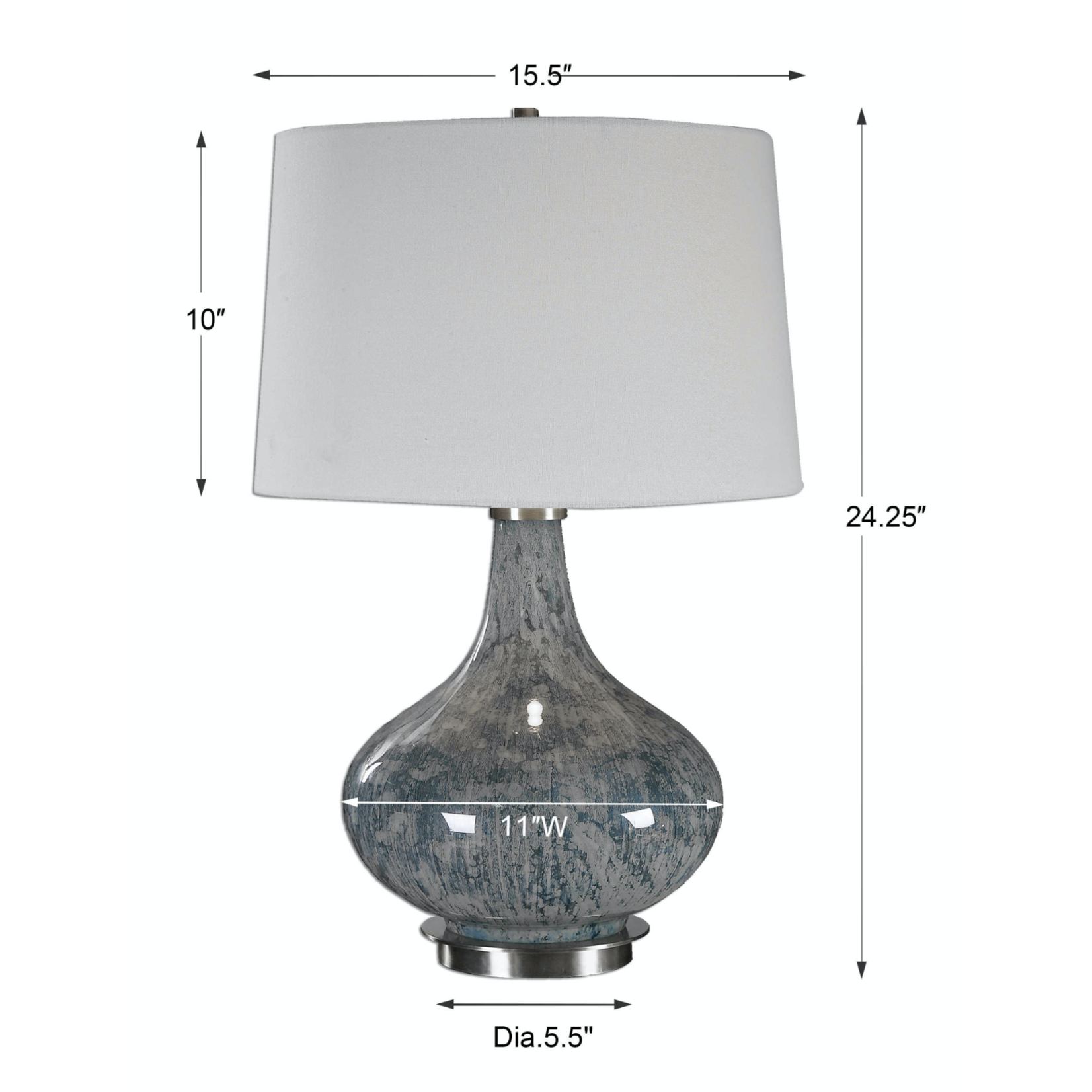 Outside The Box 25" Uttermost Celinda Blue Gray Speckled Glass Table Lamp