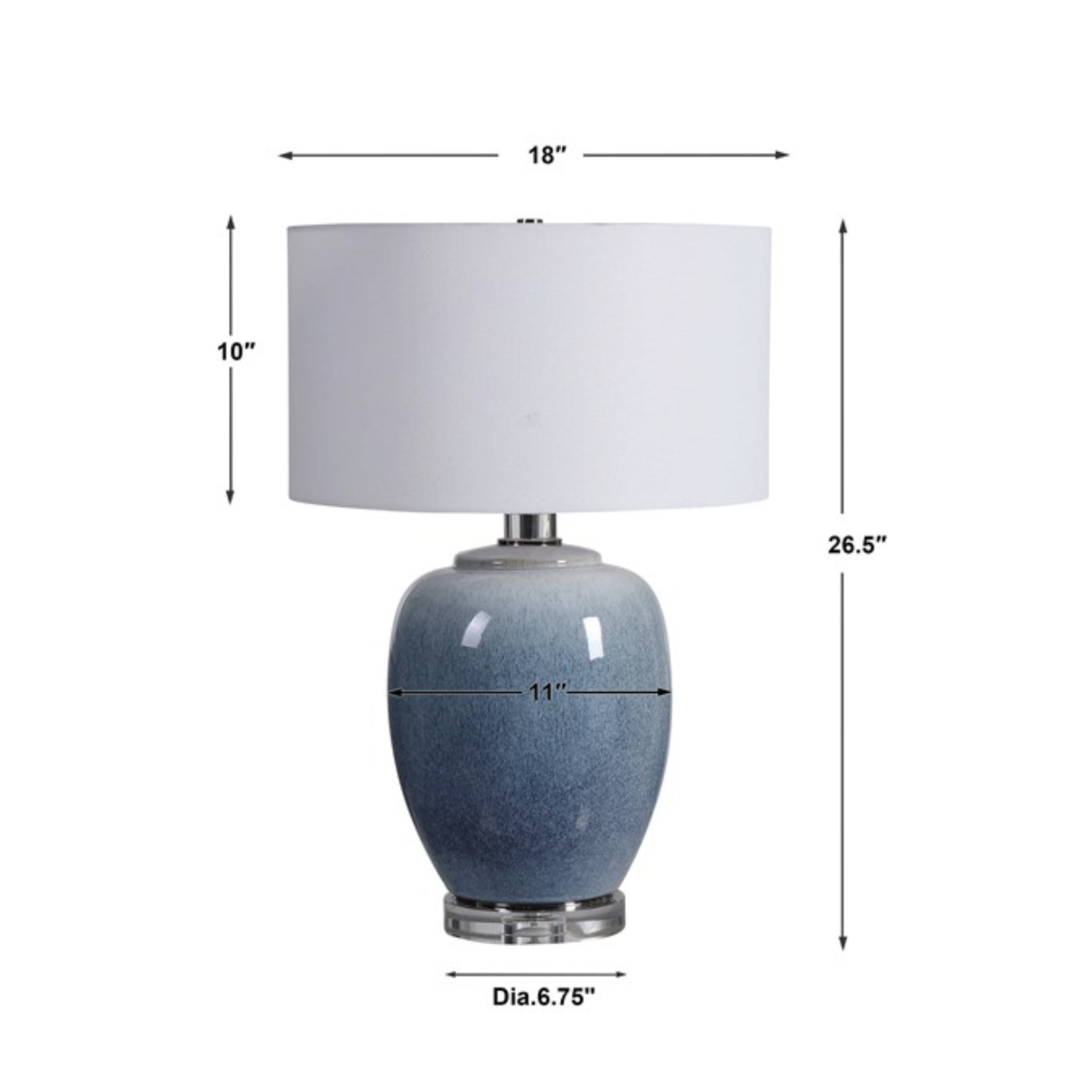 Outside The Box 27" Uttermost Blue Waters Ombre Ceramic Table Lamp