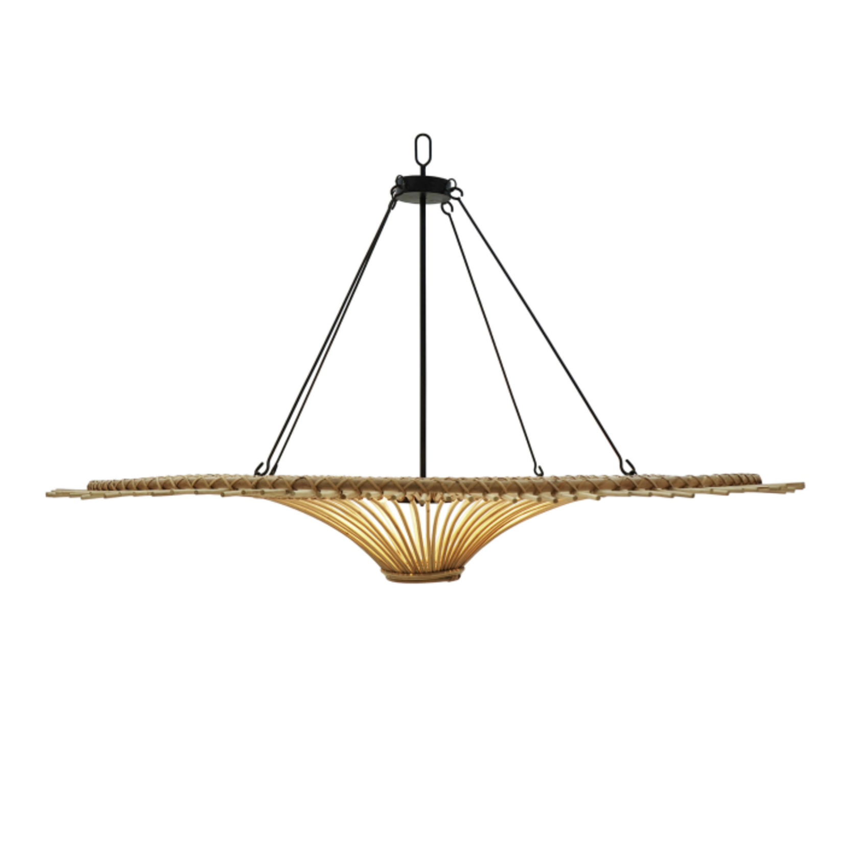 Outside The Box 12" Bahama Natural Rattan Pendant