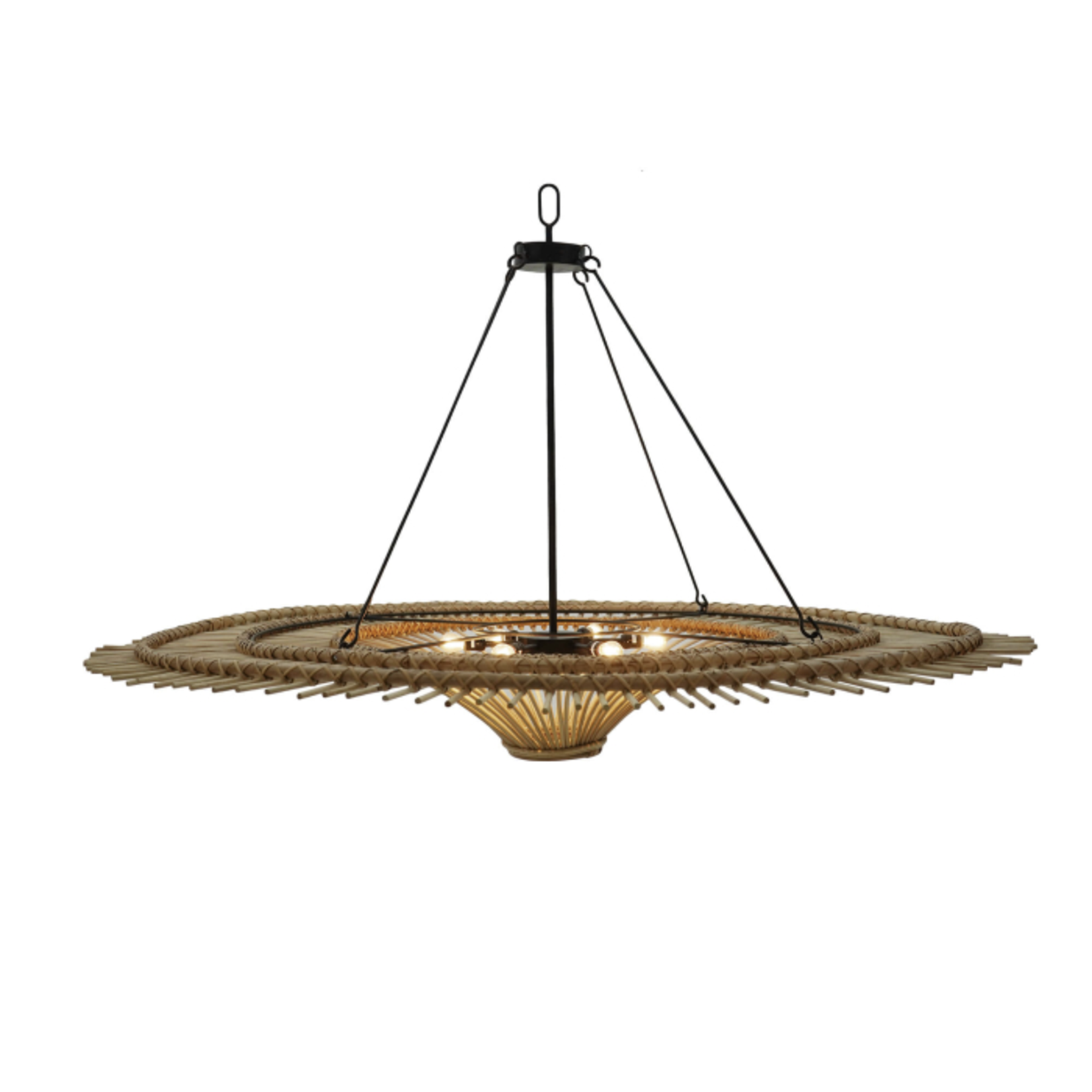 Outside The Box 12" Bahama Natural Rattan Pendant
