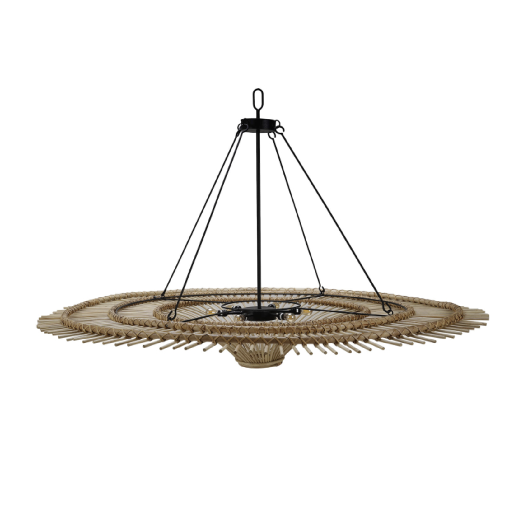 Outside The Box 12" Bahama Natural Rattan Pendant