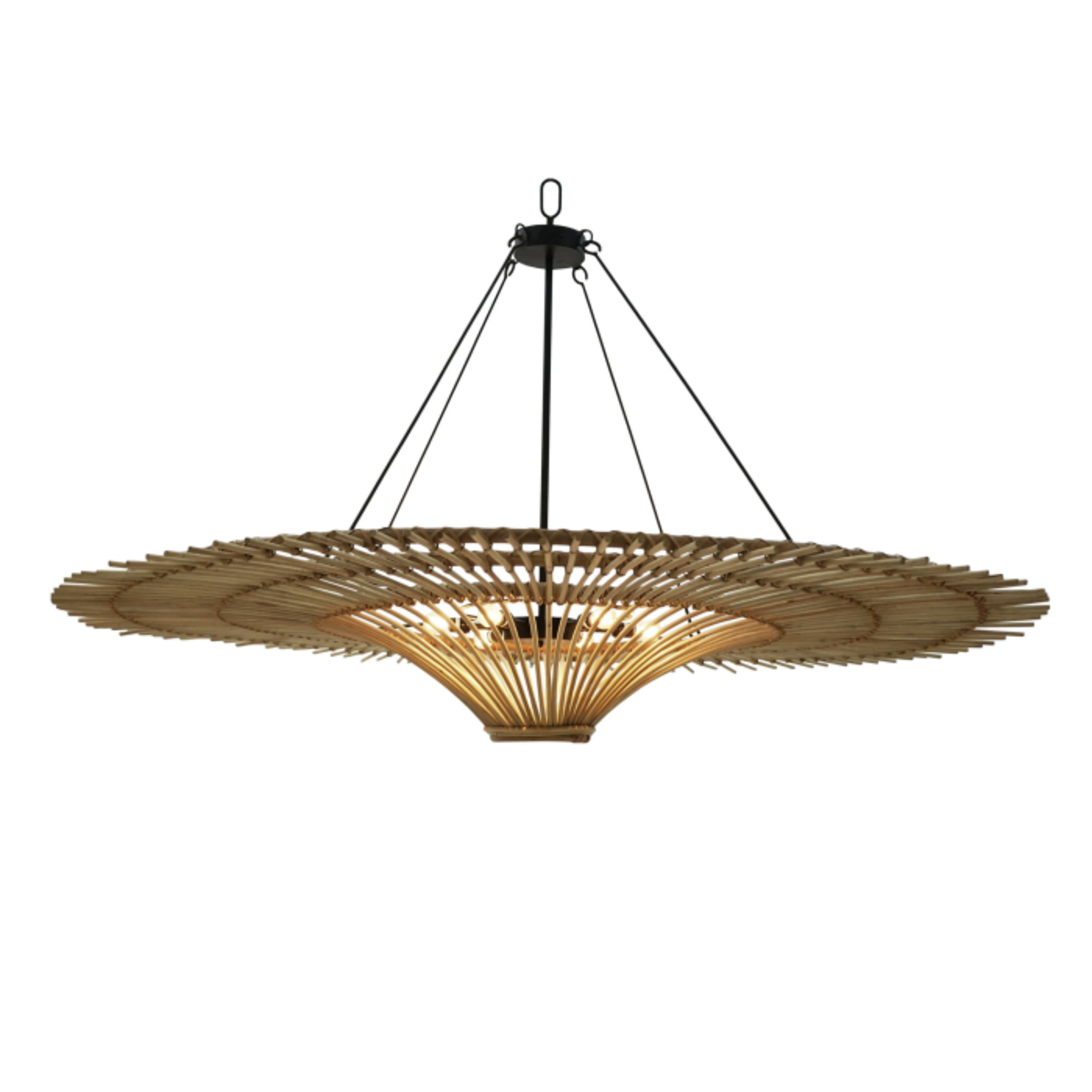 Outside The Box 12" Bahama Natural Rattan Pendant