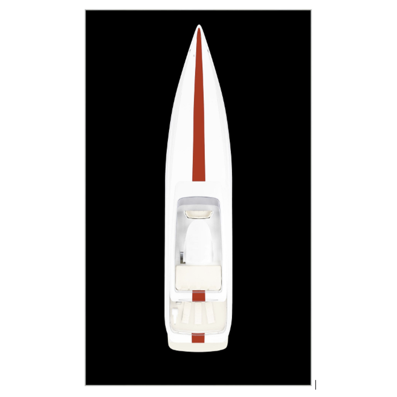 Outside The Box 82x50 Speed Boat 2 White Frame Canvas Art