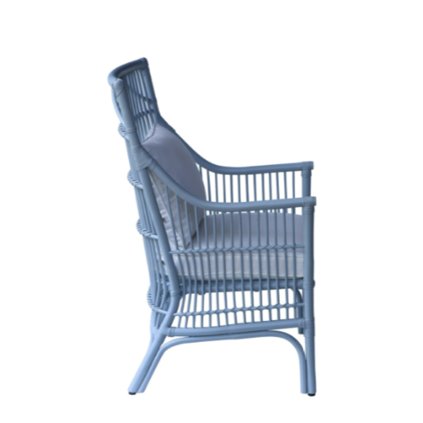 Outside The Box Winston II Rattan Arm Dining Chair In Sky Blue