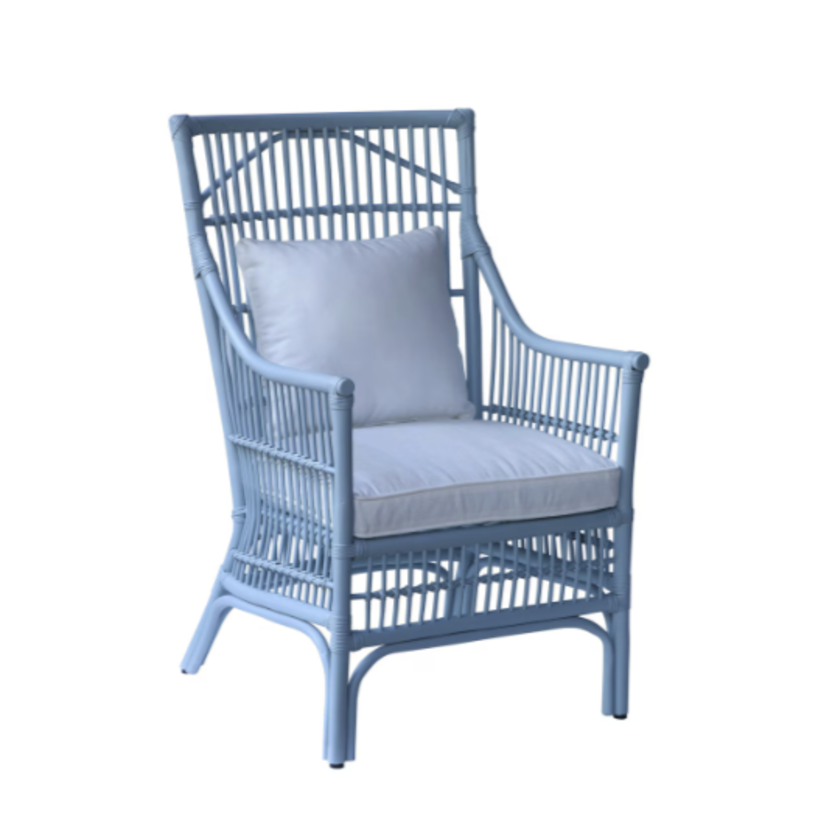 Outside The Box Winston II Rattan Arm Dining Chair In Sky Blue