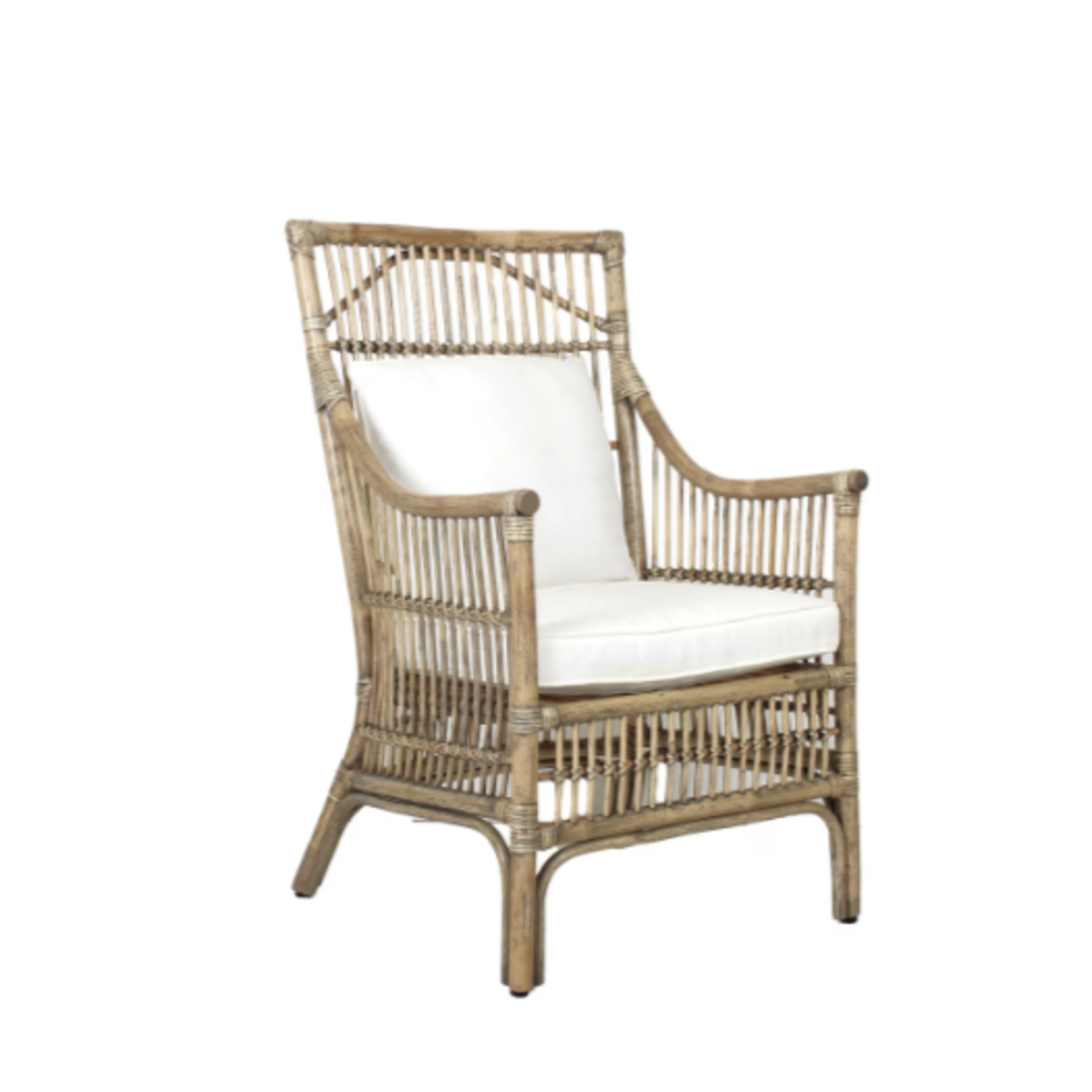Outside The Box Winston II Rattan Arm Dining Chair In Antique Natural