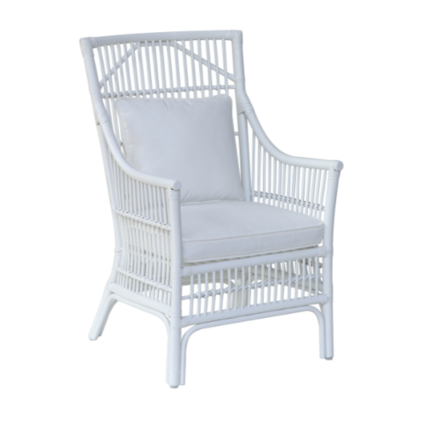 Outside The Box Winston II Rattan Arm Dining Chair In White