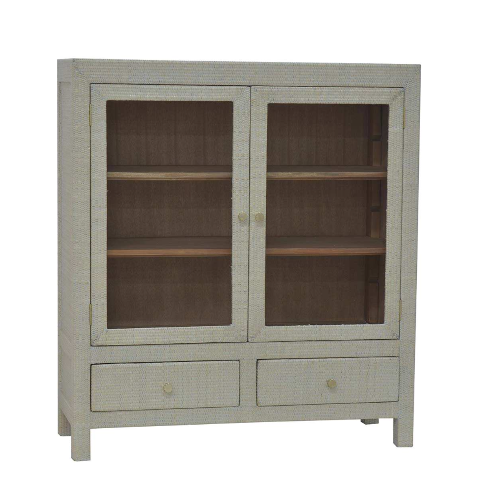 Outside The Box 43x16x48 Kagu White Rattan 2 Door Sideboard - RT01
