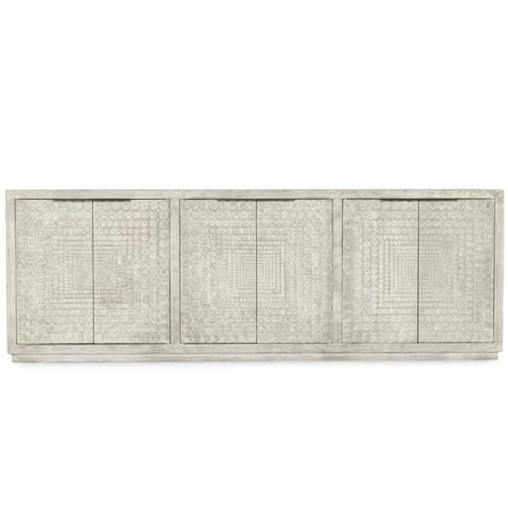 Outside The Box 103x19x36 Tanya Timeworn Cream Reclaimed Wood 6 Door Sideboard