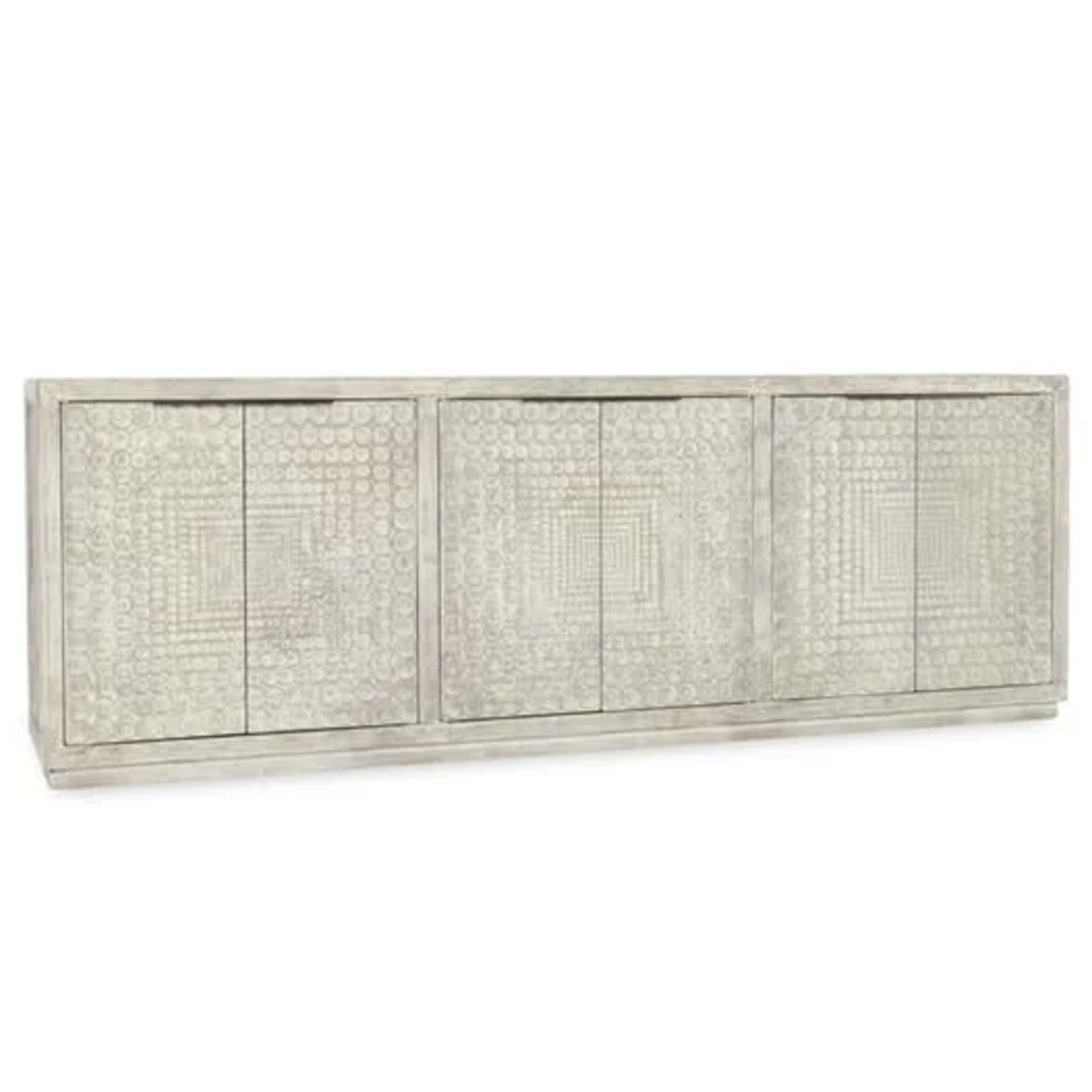 Outside The Box 103x19x36 Tanya Timeworn Cream Reclaimed Wood 6 Door Sideboard