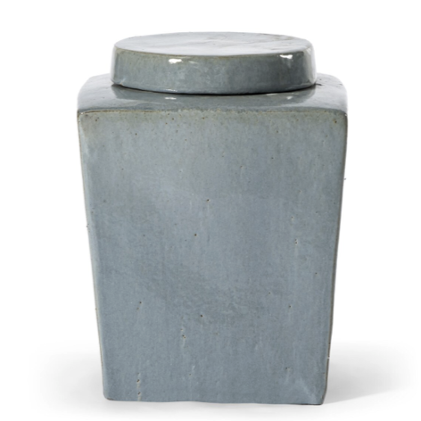 Outside The Box 9" Leif Light Gray Stoneware Tea Container With Lid