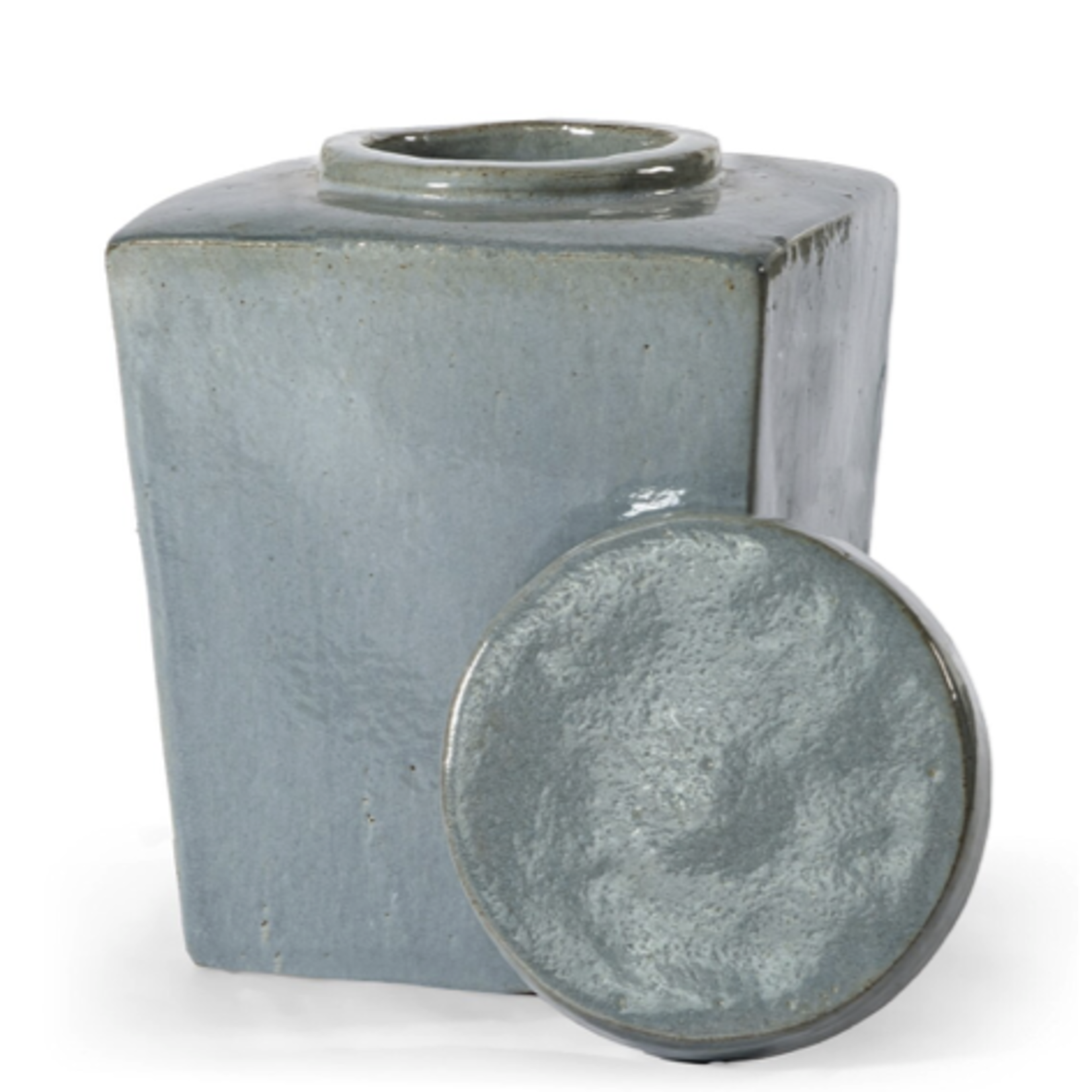 Outside The Box 9" Leif Light Gray Stoneware Tea Container With Lid
