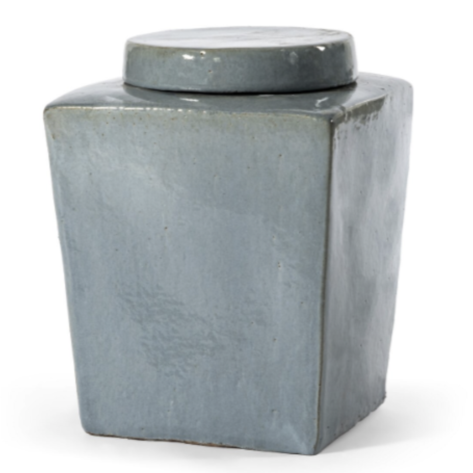 Outside The Box 9" Leif Light Gray Stoneware Tea Container With Lid