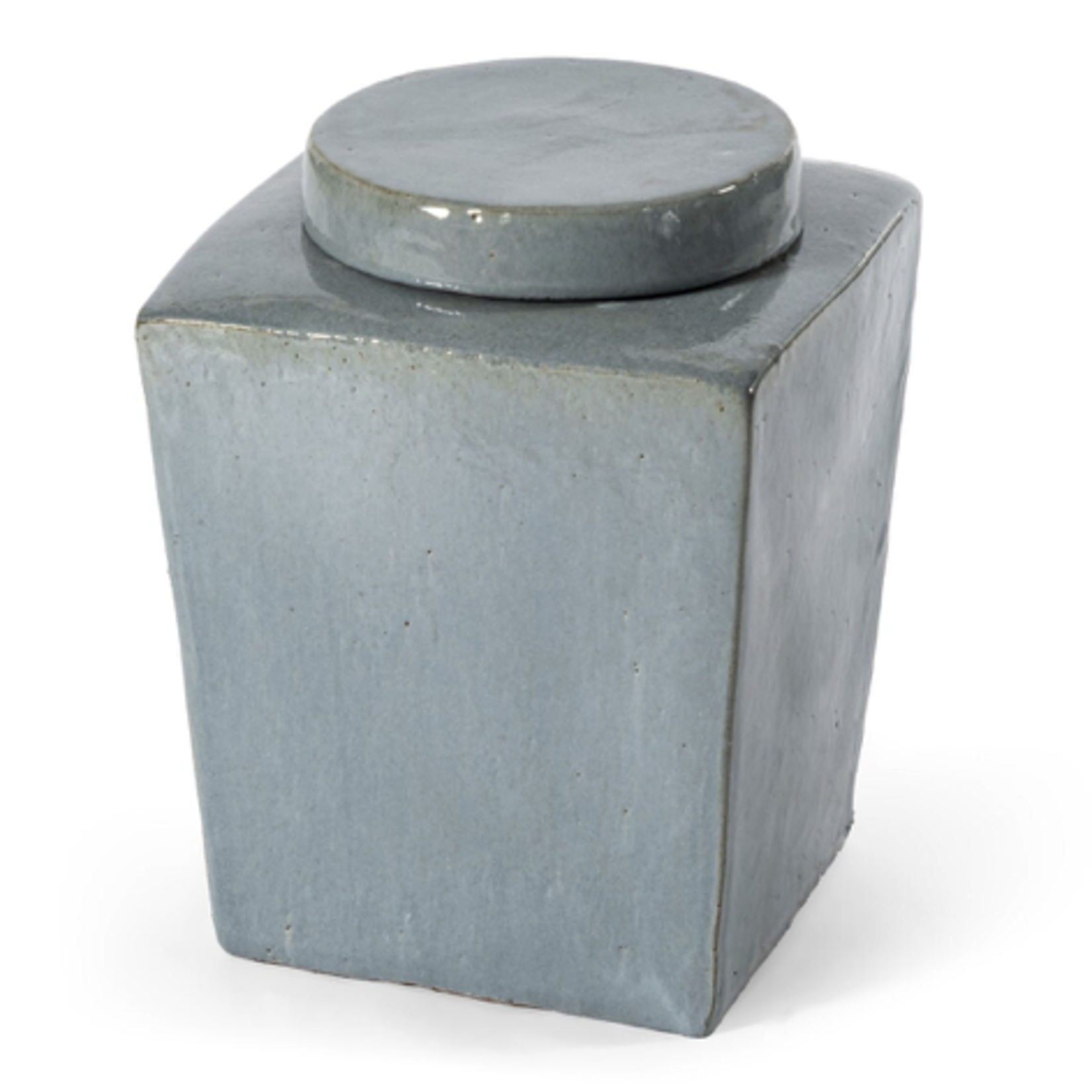Outside The Box 9" Leif Light Gray Stoneware Tea Container With Lid