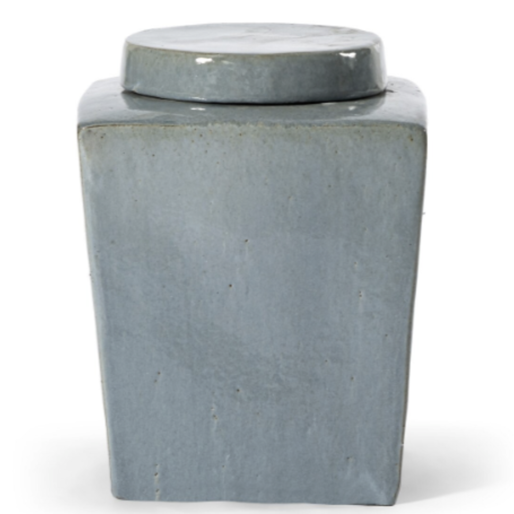 Outside The Box 13" Leif Light Gray Stoneware Tea Container With Lid