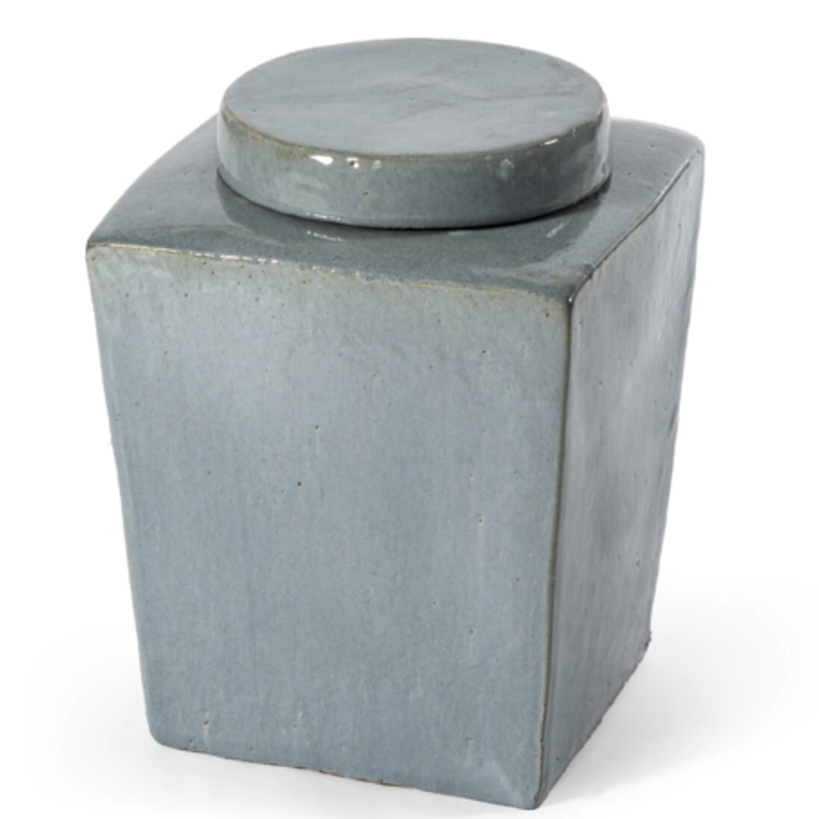 Outside The Box 13" Leif Light Gray Stoneware Tea Container With Lid