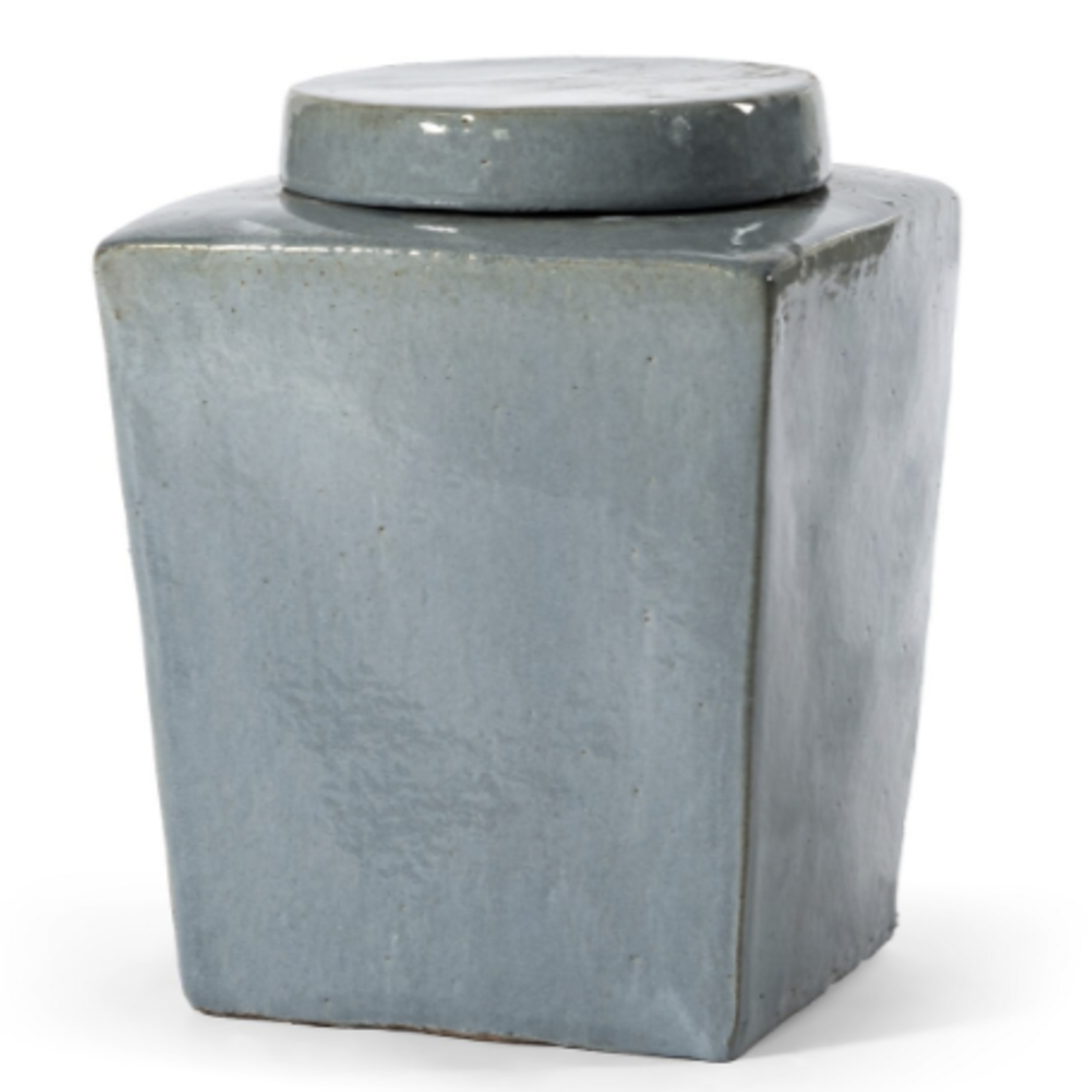 Outside The Box 13" Leif Light Gray Stoneware Tea Container With Lid