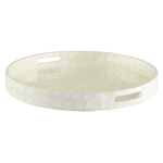 Outside The Box 24" Triton Pearl Capiz Shell Round Tray