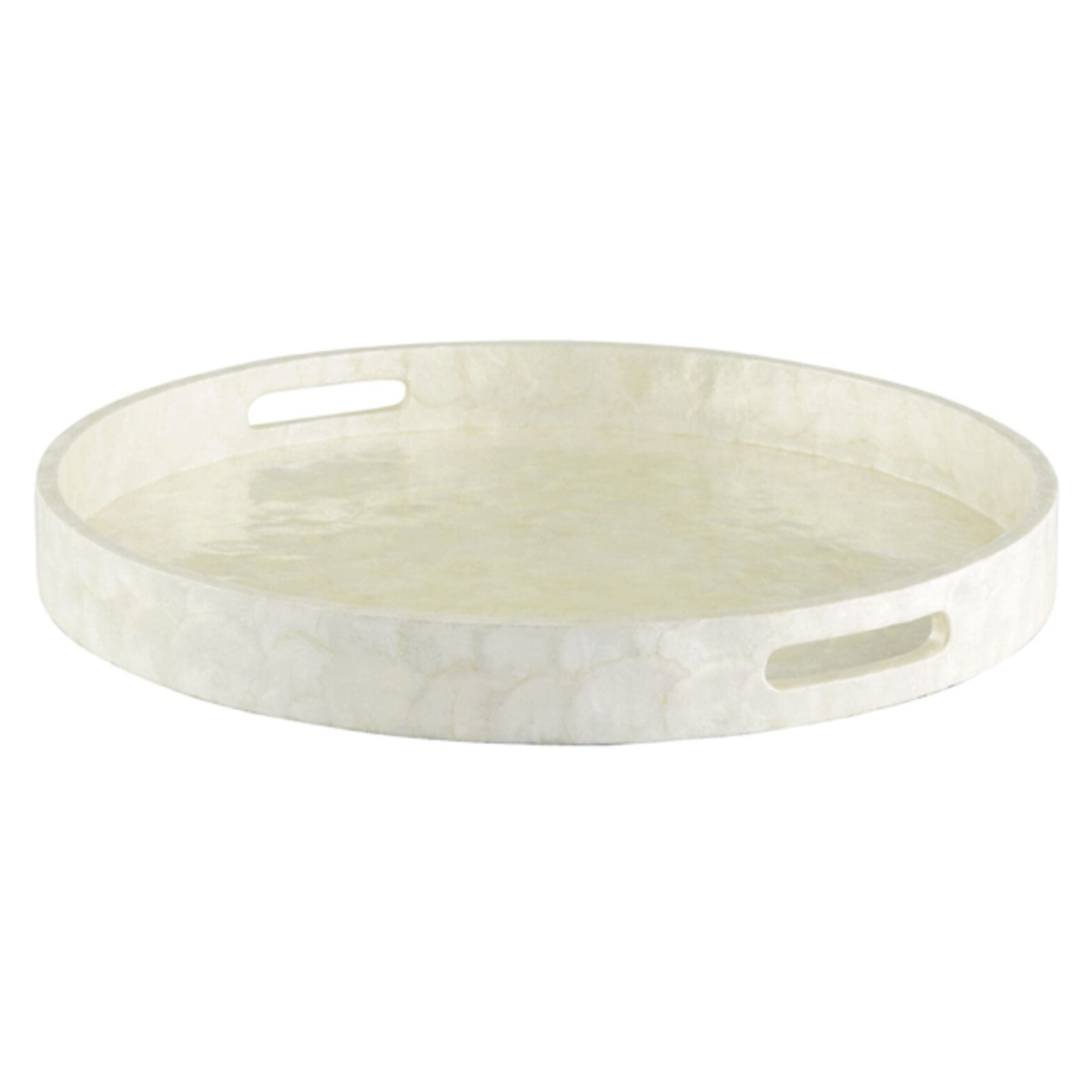 Outside The Box 24" Triton Pearl Capiz Shell Round Tray