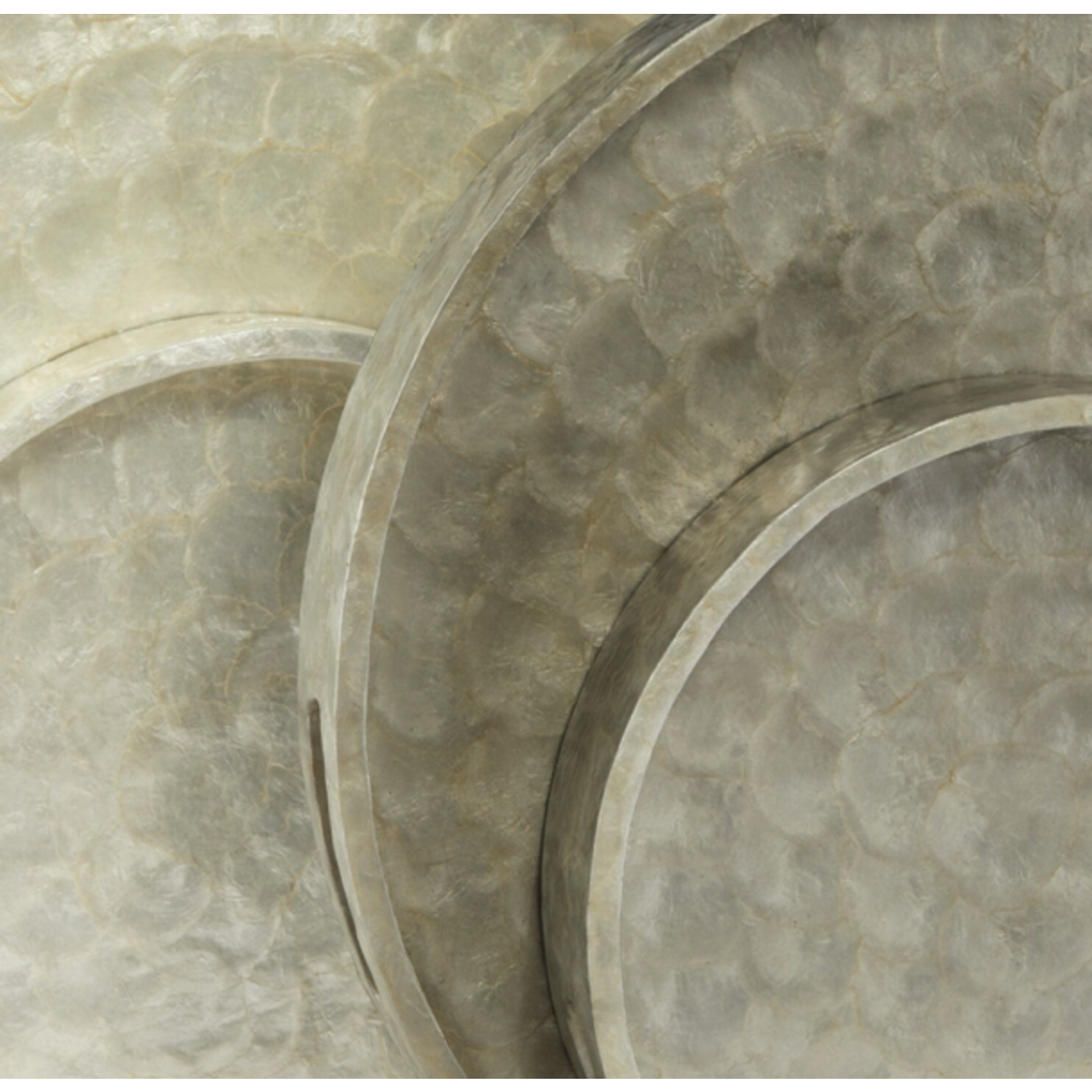 Outside The Box 24" Triton Pearl Capiz Shell Round Tray